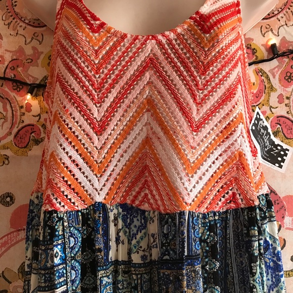 Easel Boho Mixed Print Tunic - Picture 2 of 8